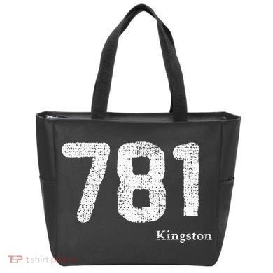 781 Area Code Distressed Kingston Massachusetts Tote Bag