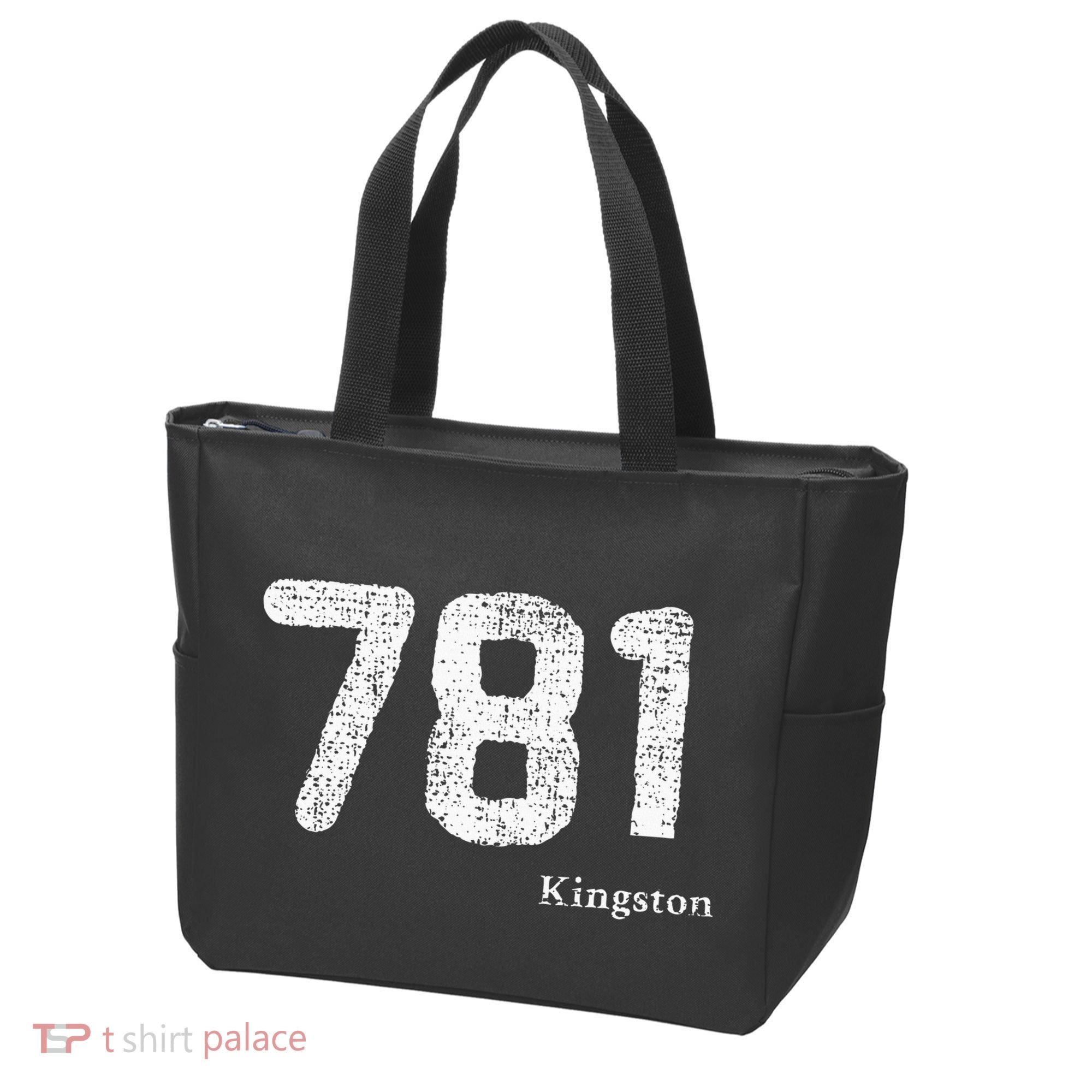 781 Area Code Distressed Kingston Massachusetts Tote Bag