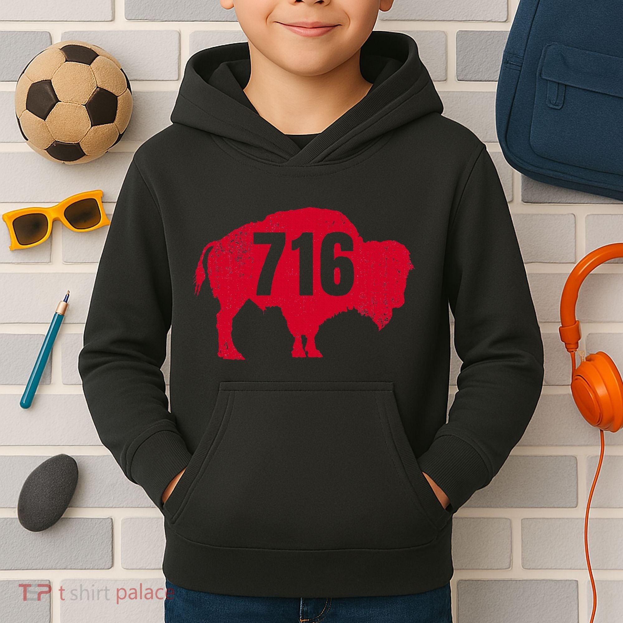716 Area Code Buffalo Kids Hoodie