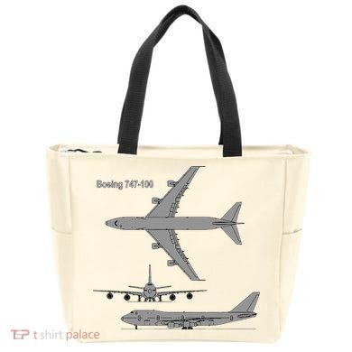 747 Airplane Hand Drawn Graphic Plane Bag