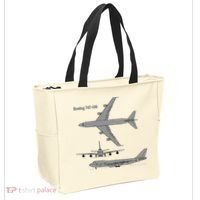 747 Airplane Hand Drawn Graphic Plane Tote Bag thumb 2