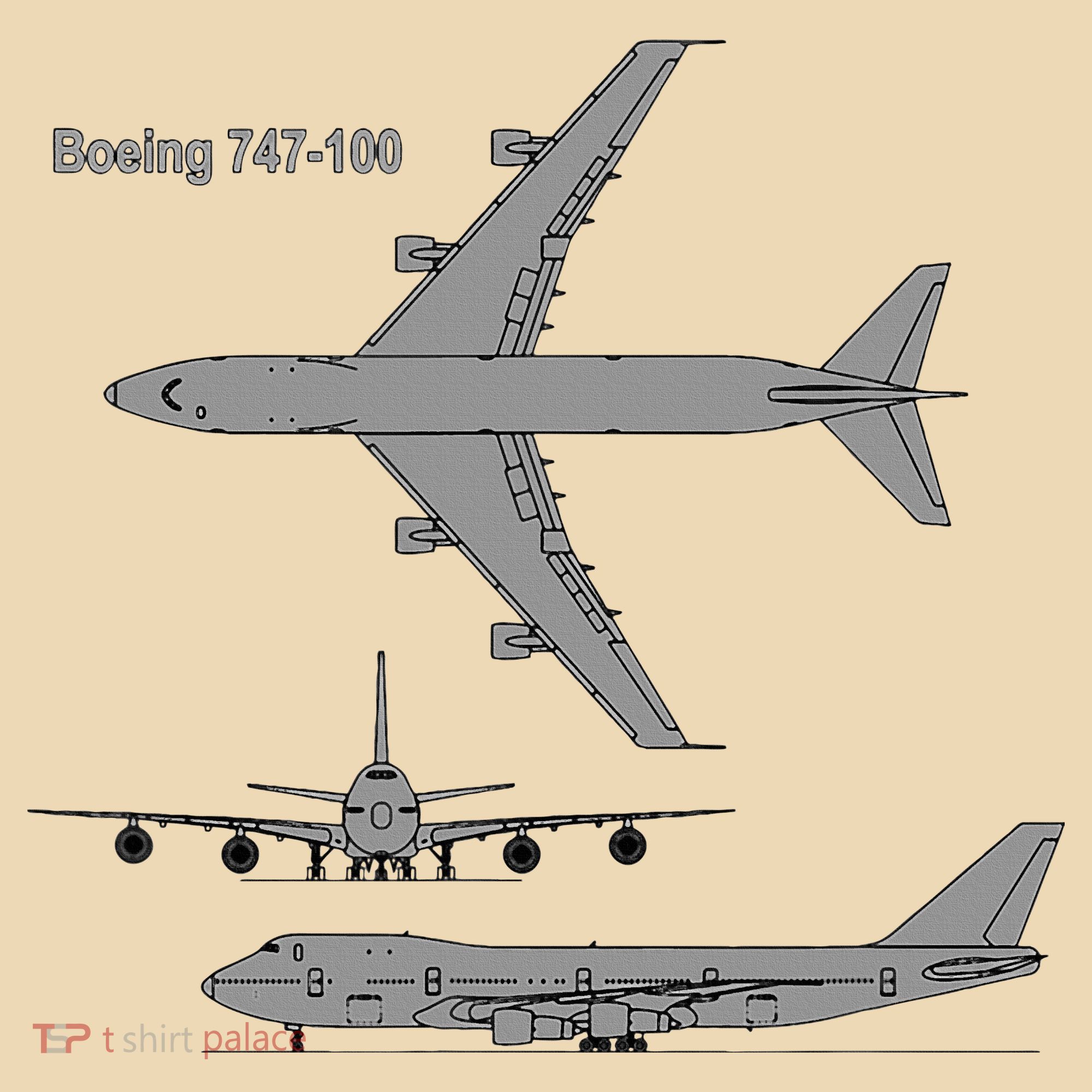 747 Airplane Hand Drawn Graphic Plane Tote Bag