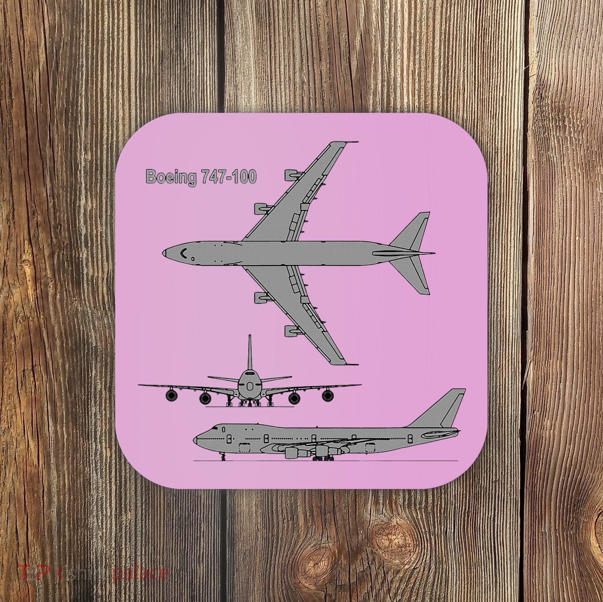 747 Airplane Hand Drawn Graphic Plane Coaster
