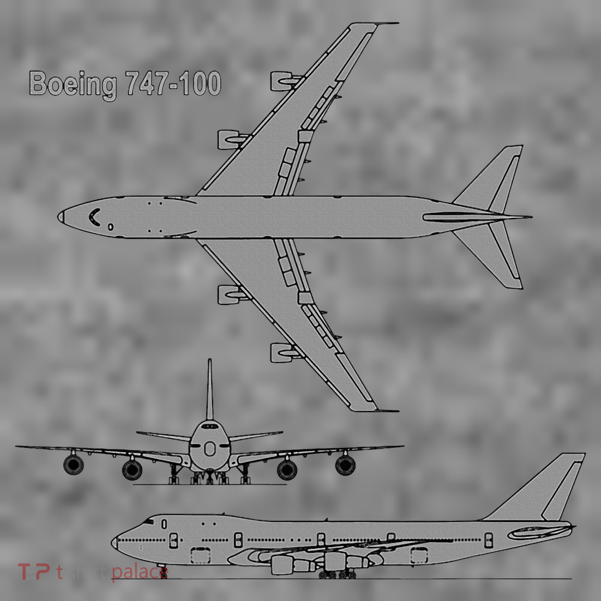 747 Airplane Hand Drawn Graphic Plane Toddler Hoodie