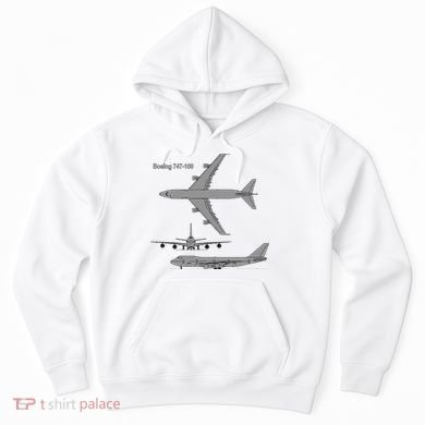 747 Airplane Hand Drawn Graphic Plane Hoodie