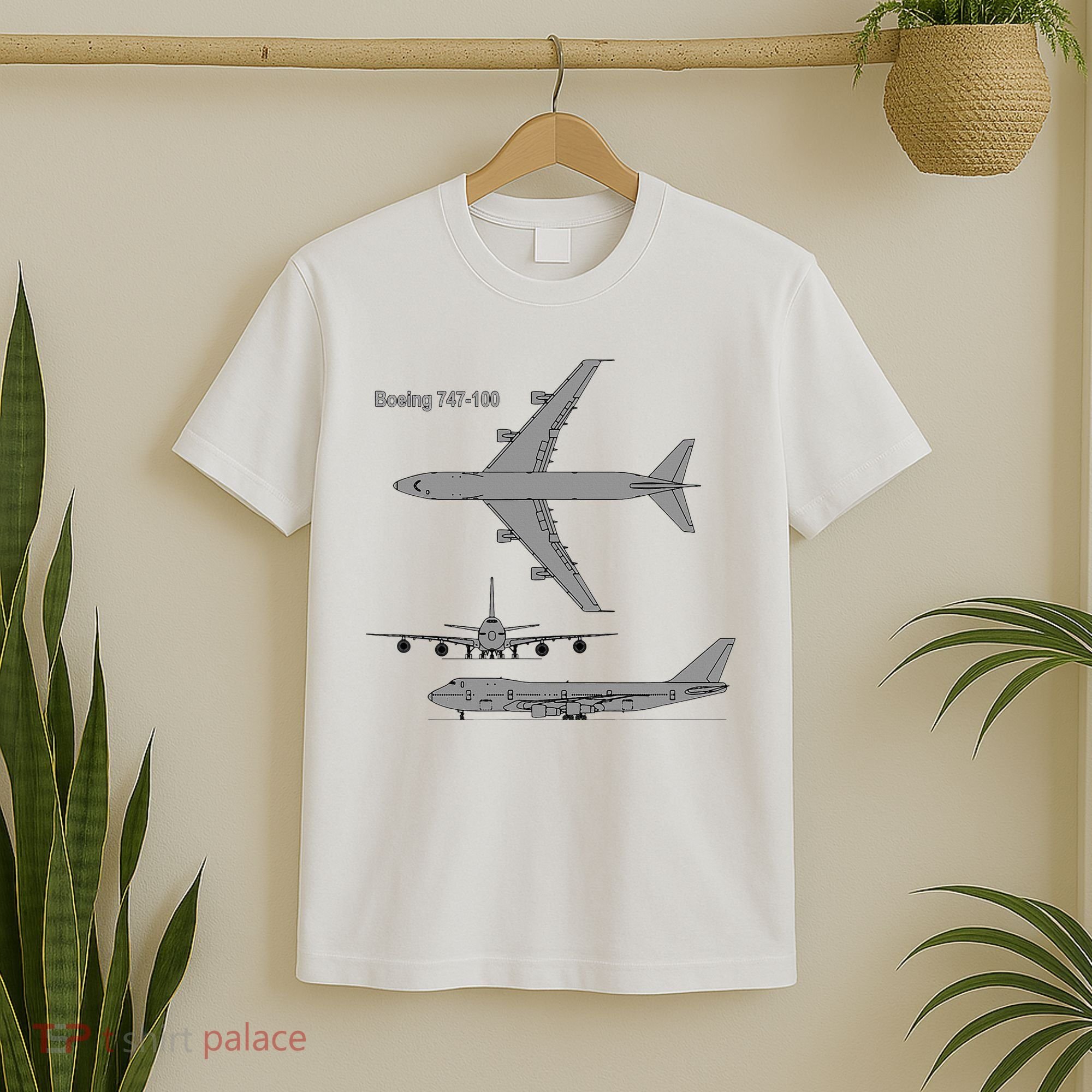 747 Airplane Hand Drawn Graphic Plane T-Shirt
