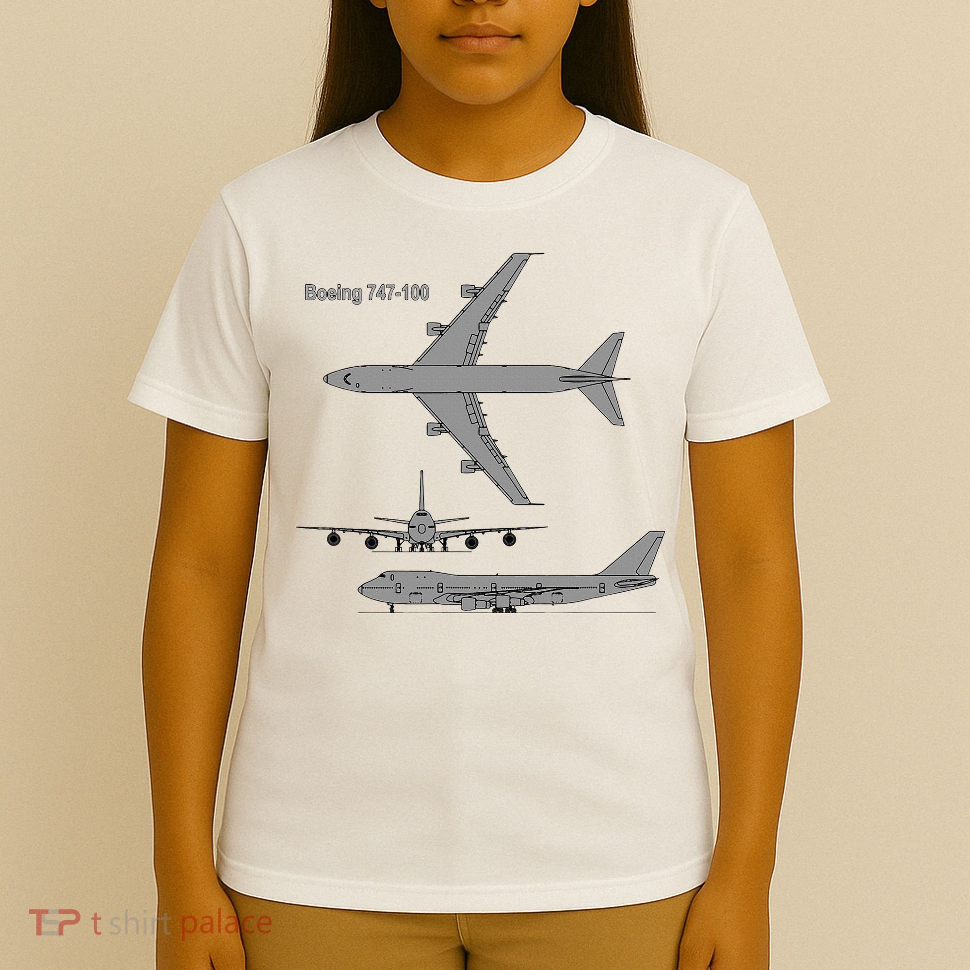 747 Airplane Hand Drawn Graphic Plane T-Shirt