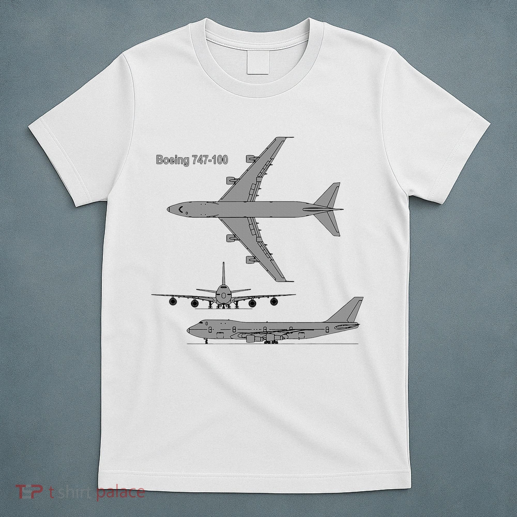 747 Airplane Hand Drawn Graphic Plane T-Shirt