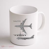 747 Airplane Hand Drawn Graphic Plane Coffee Mug thumb 1