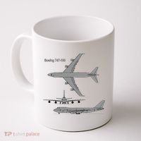 747 Airplane Hand Drawn Graphic Plane Coffee Mug thumb 0