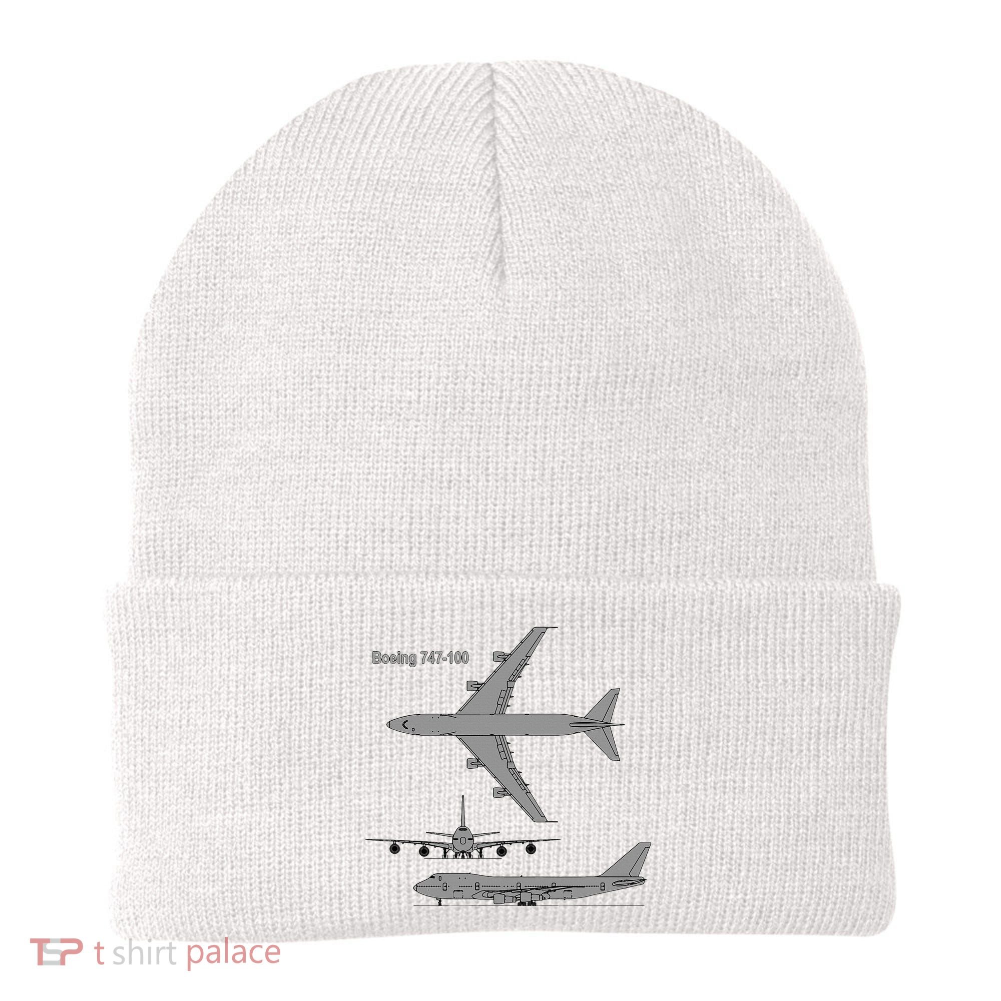 747 Airplane Hand Drawn Graphic Plane Beanie