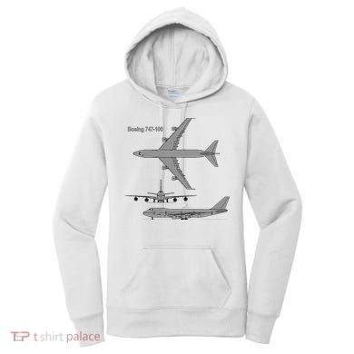 747 Airplane Hand Drawn Graphic Plane Women's Hoodie