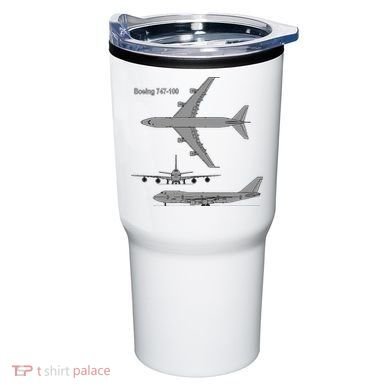 747 Airplane Hand Drawn Graphic Plane Tumbler