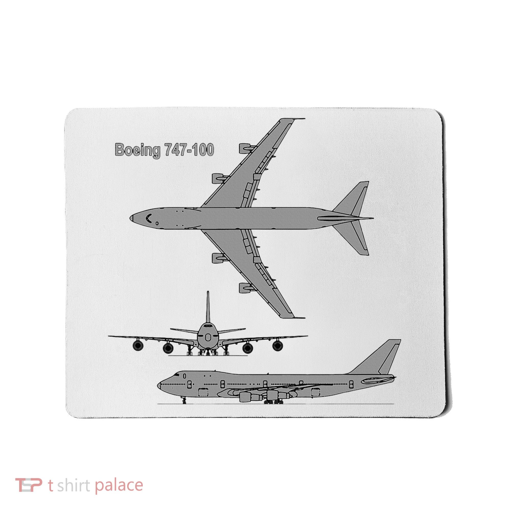 747 Airplane Hand Drawn Graphic Plane Mousepad