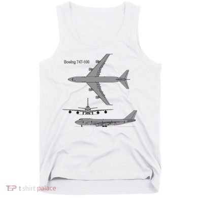 747 Airplane Hand Drawn Graphic Plane Tank Top