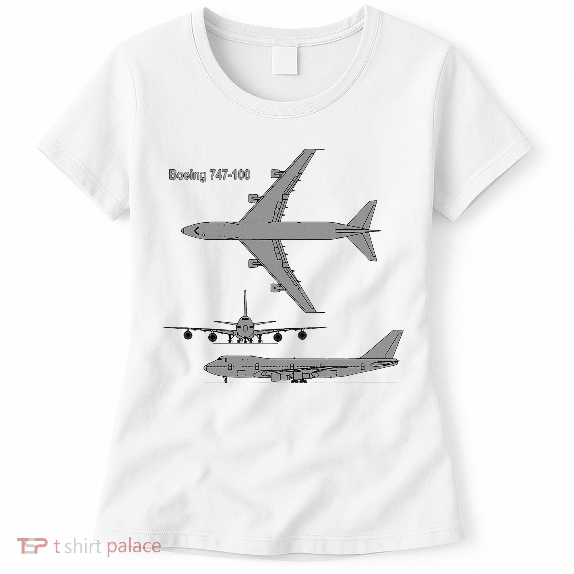 747 Airplane Hand Drawn Graphic Plane Women's T-Shirt