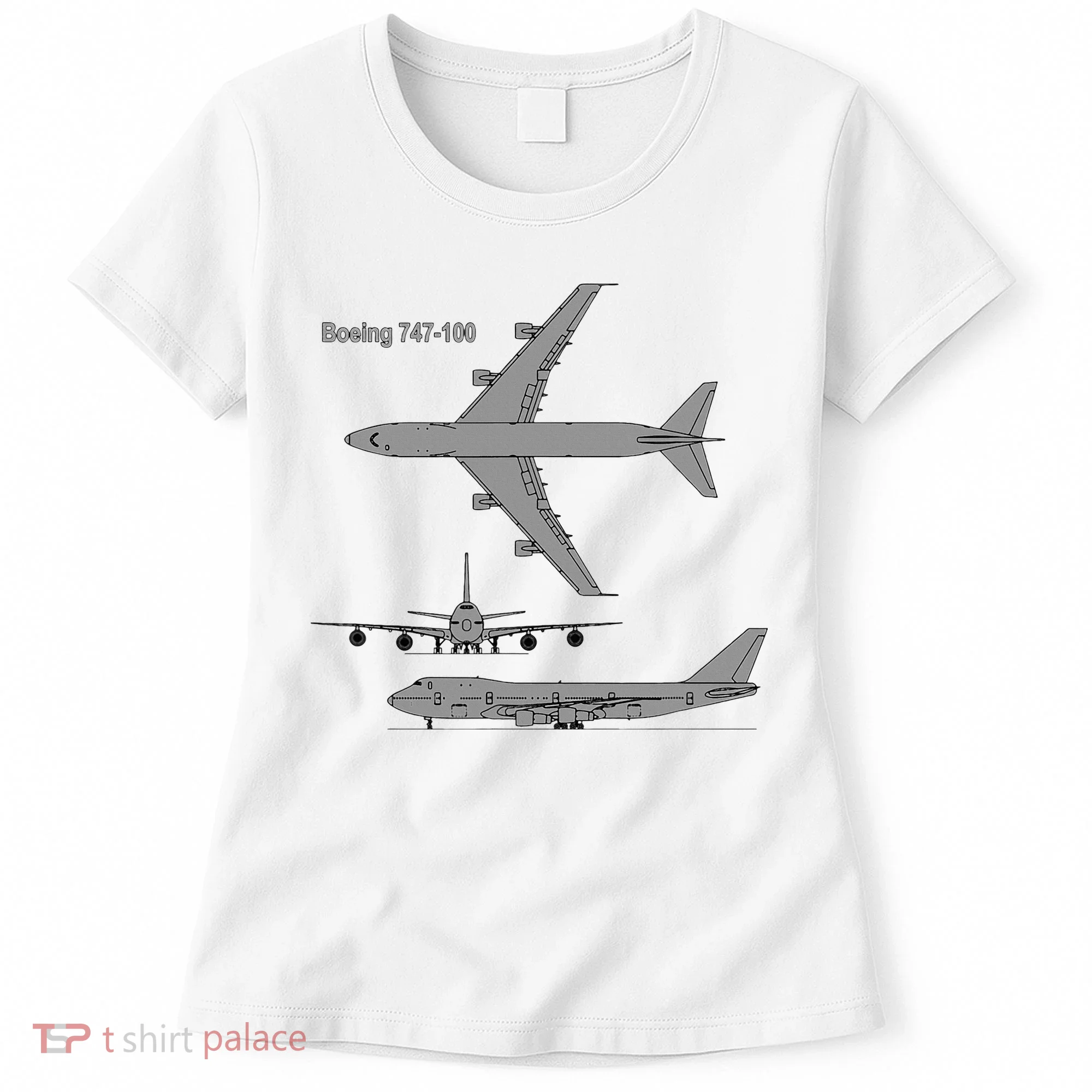 747 Airplane Hand Drawn Graphic Plane Women's T-Shirt