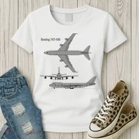 747 Airplane Hand Drawn Graphic Plane Women's T-Shirt thumb 3