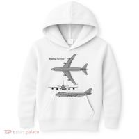 747 Airplane Hand Drawn Graphic Plane Kids Hoodie thumb 0