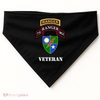 75th Army Ranger Gift Veteran White Gift USA-Made Doggie Bandana thumb 0