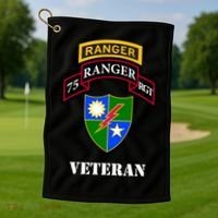 75th Army Ranger Gift Veteran White Gift Golf Towel thumb 1