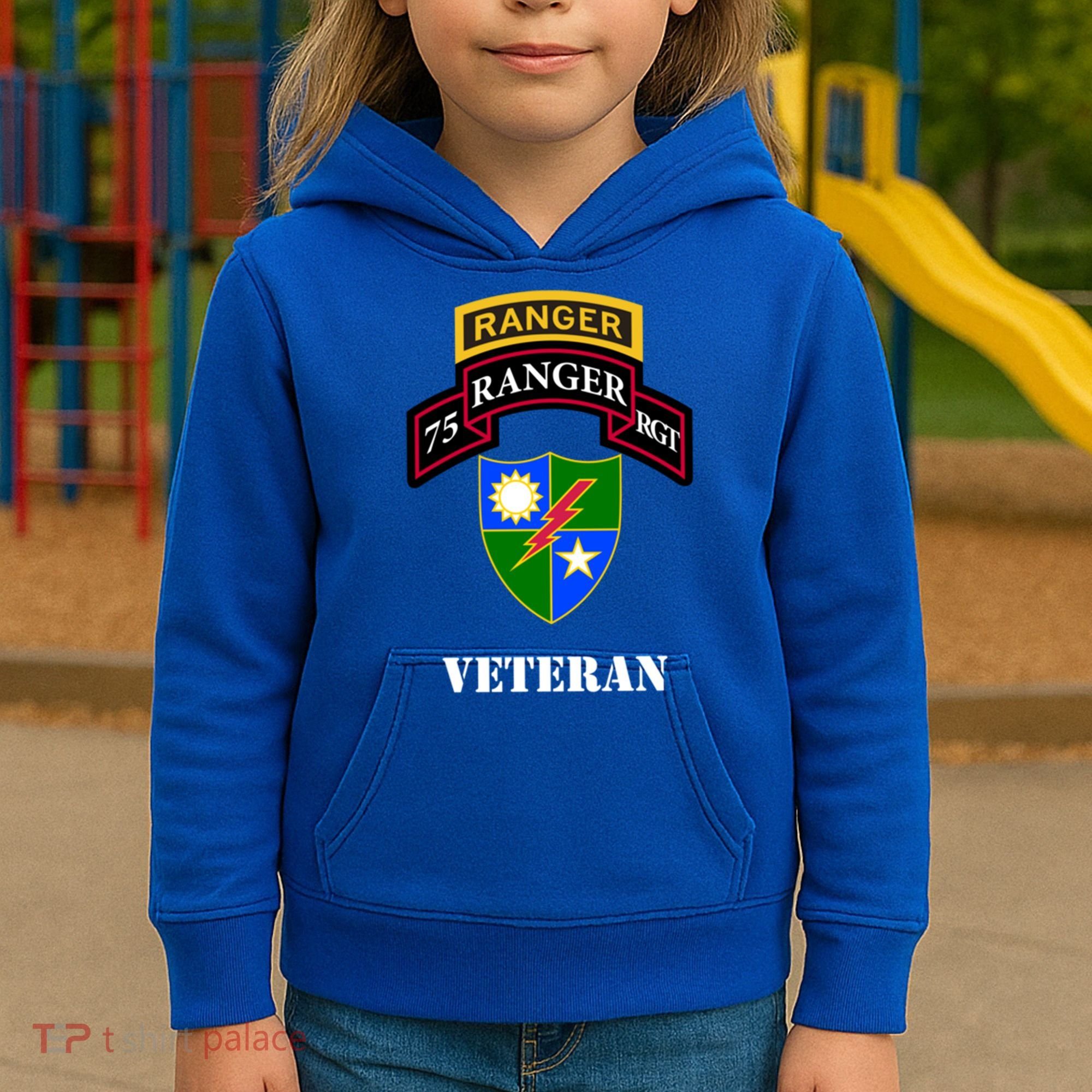 75th Army Ranger Gift Veteran White Gift Kids Hoodie