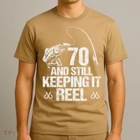 70 And Still Keeping It Reel Fishing 70th Birthday Gifts T-Shirt thumb 3