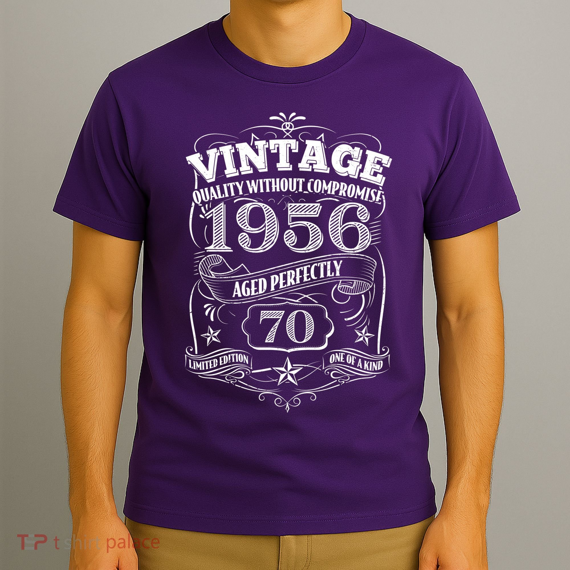 70th Birthday 1956 Vintage Quality Without Compromise  T-Shirt