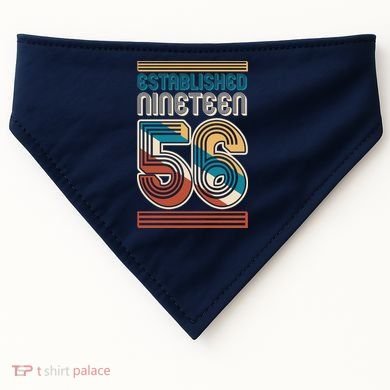70th Birthday 1956 Established Nineteen 56 USA-Made Doggie Bandana