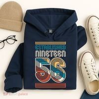 70th Birthday 1956 Established Nineteen 56 Hoodie thumb 4
