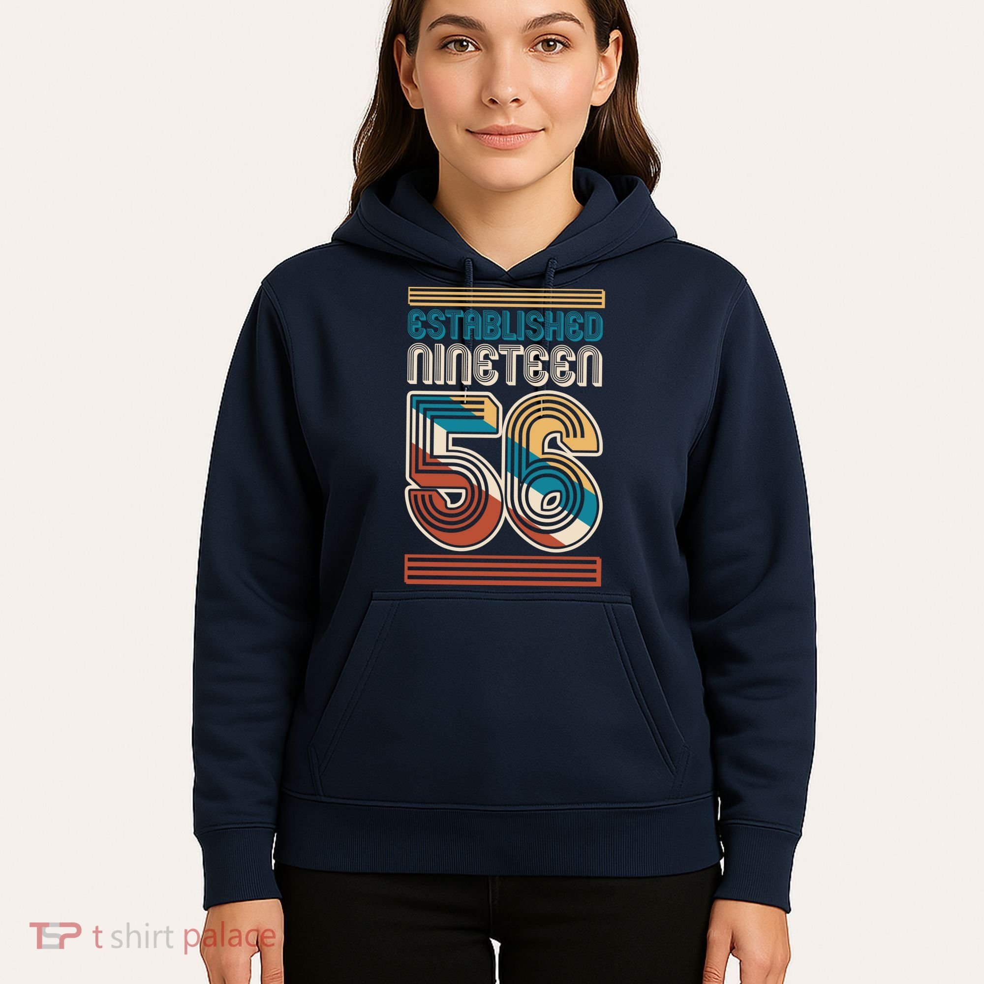 70th Birthday 1956 Established Nineteen 56 Hoodie