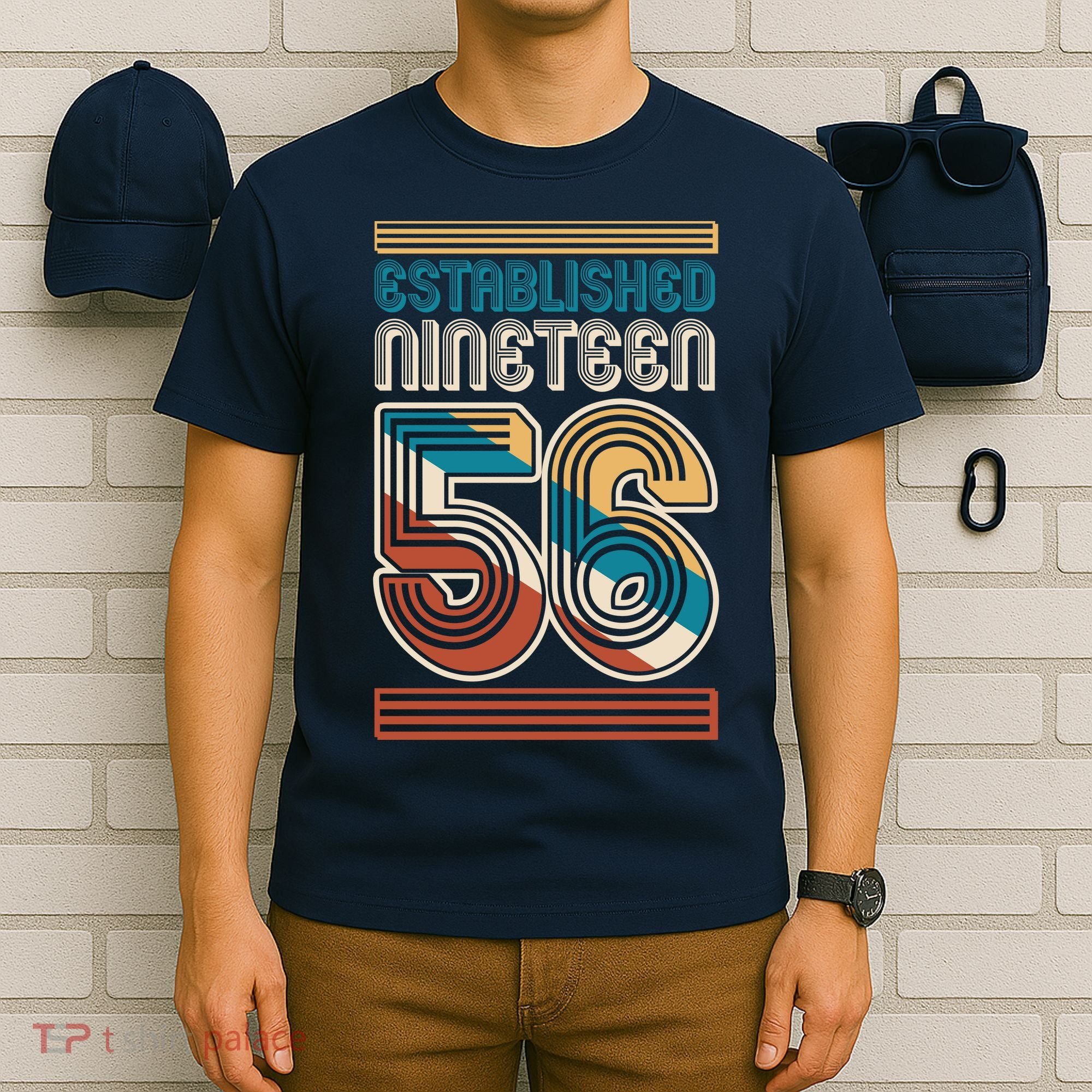70th Birthday 1956 Established Nineteen 56 T-Shirt