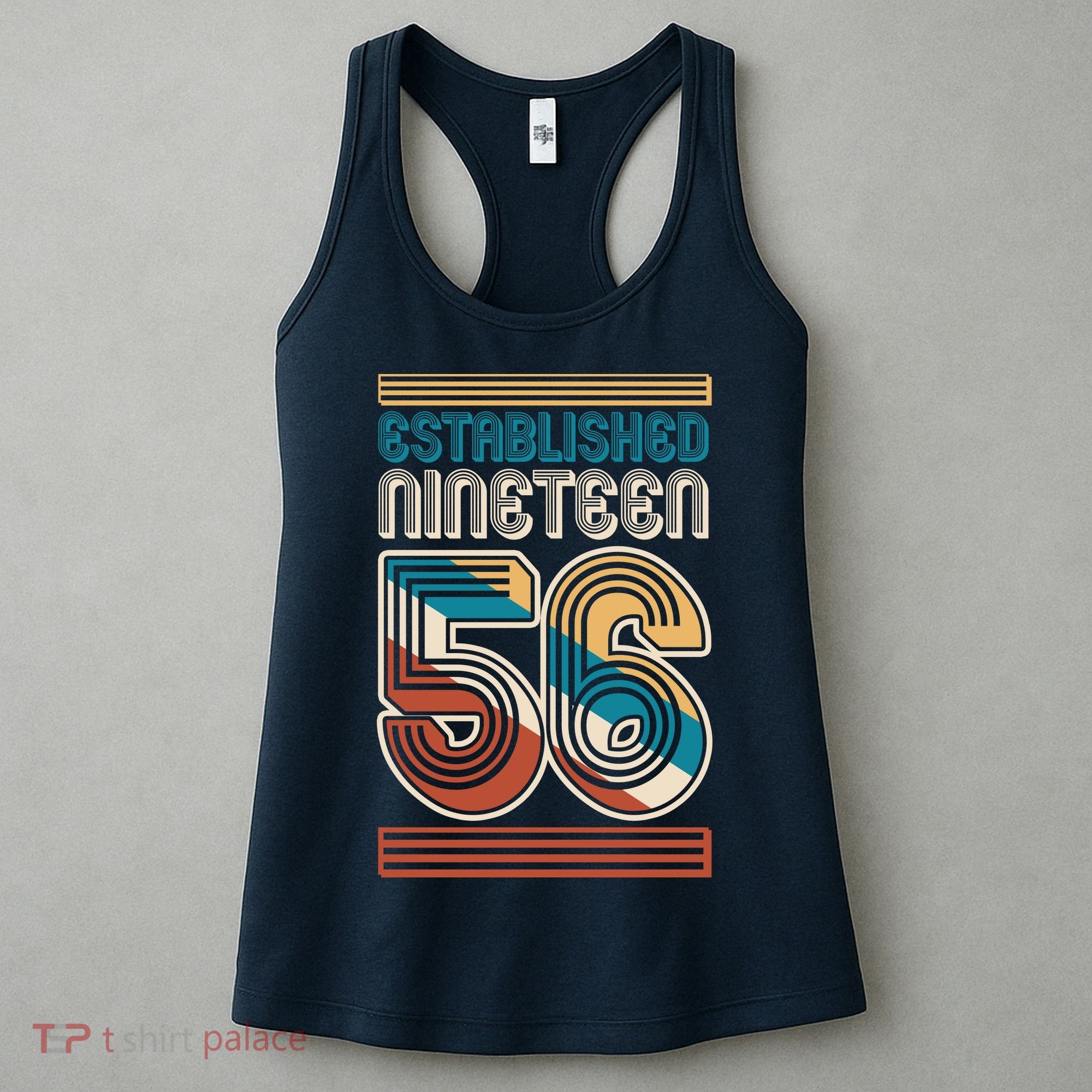70th Birthday 1956 Established Nineteen 56 Women's Tank Top