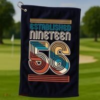 70th Birthday 1956 Established Nineteen 56 Golf Towel thumb 1