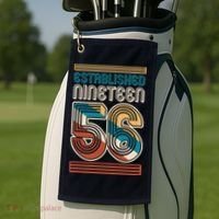70th Birthday 1956 Established Nineteen 56 Golf Towel thumb 2