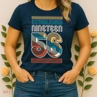 70th Birthday 1956 Established Nineteen 56 Women's T-Shirt thumb 2