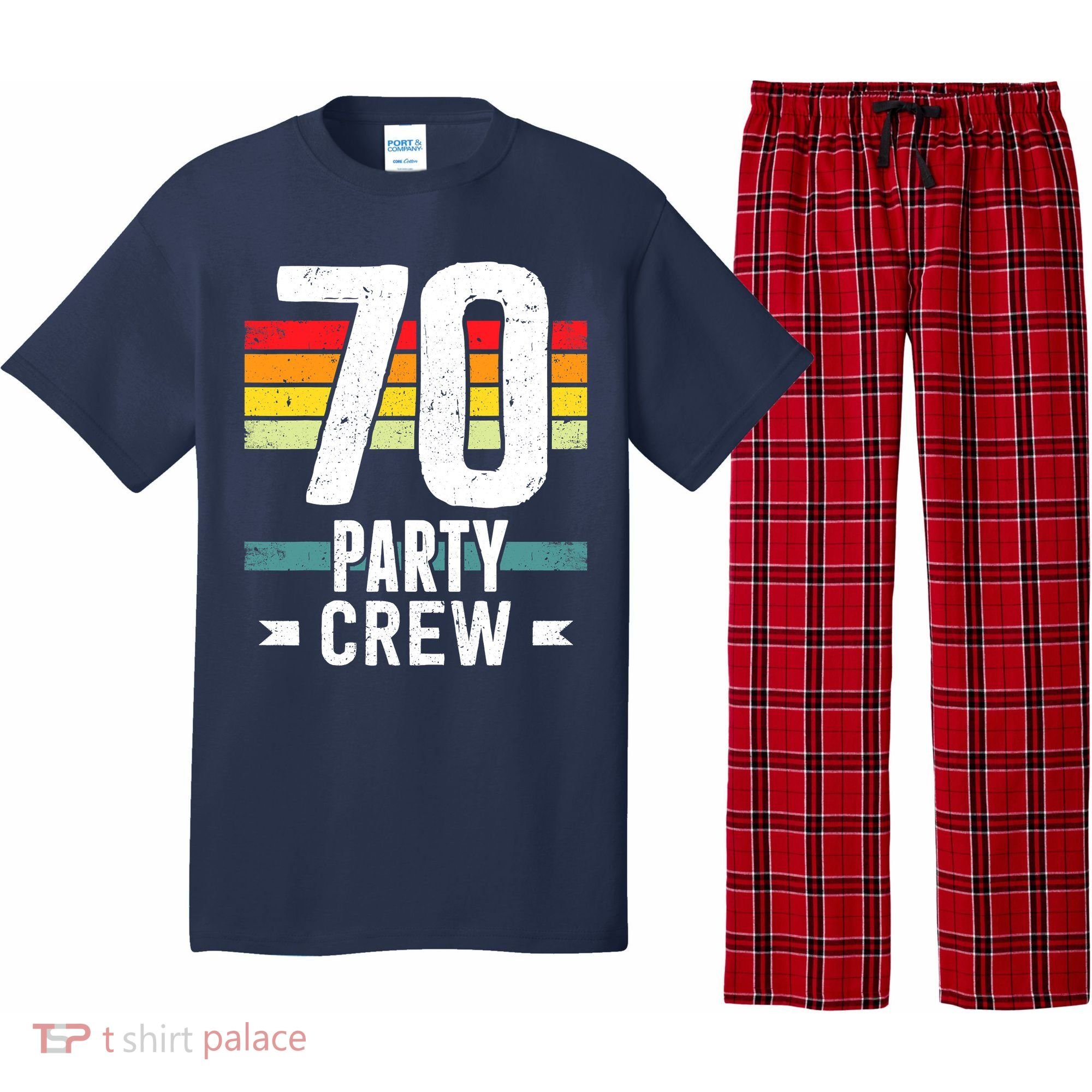 70 Birthday 70 Party Crew Squad 70th Bday Group Birthday Pajama Set
