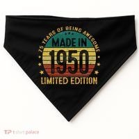 75th Birthday 75 Year Old Gifts Made In 1950 Limited Edition USA-Made Doggie Bandana thumb 0