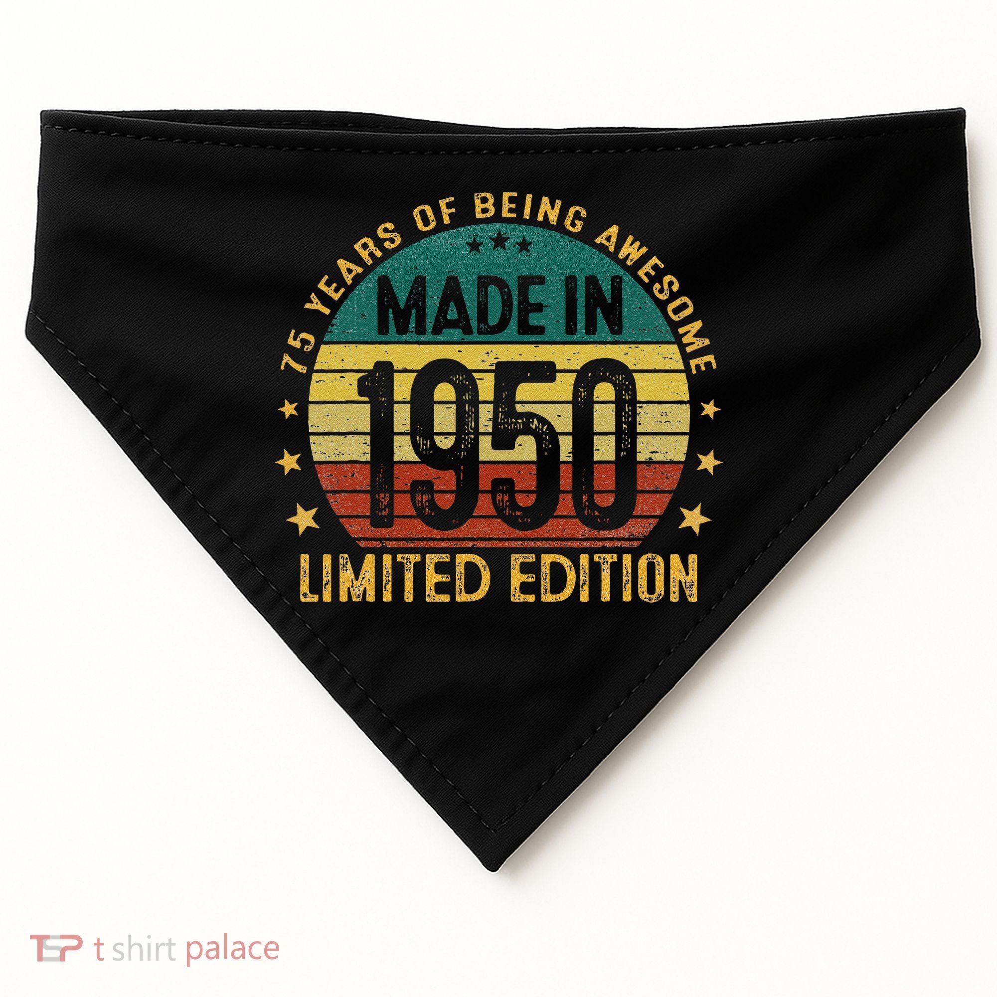 75th Birthday 75 Year Old Gifts Made In 1950 Limited Edition USA-Made Doggie Bandana