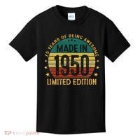 75th Birthday 75 Year Old Gifts Made In 1950 Limited Edition Kids T-Shirt thumb 0