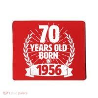 70th Birthday 70 Years Old Born In 1956 Wreath Banner  Mousepad thumb 0