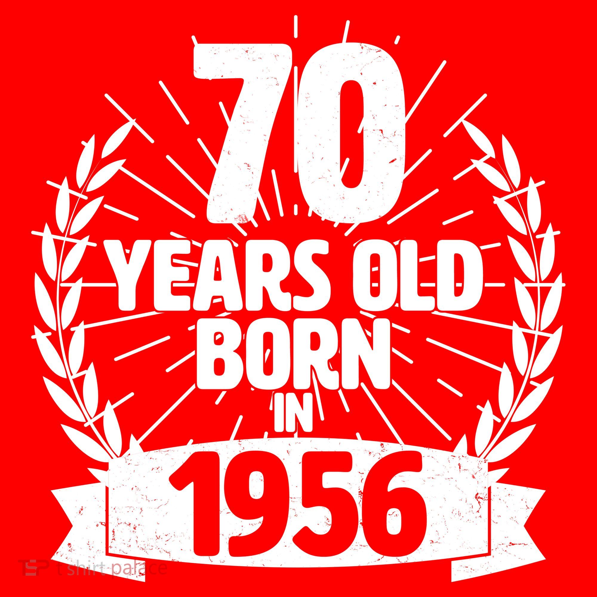 70th Birthday 70 Years Old Born In 1956 Wreath Banner  Mousepad