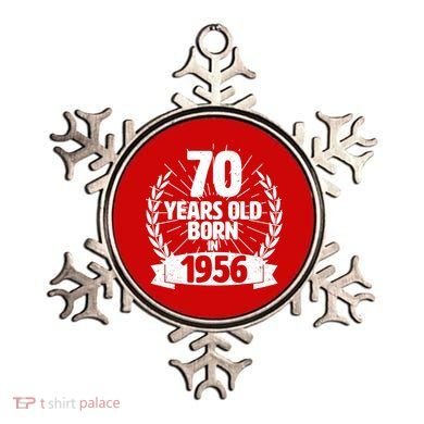 70th Birthday 70 Years Old Born In 1956 Wreath Banner  Ornament