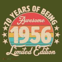 70th Birthday 70 Years Of Being Awesome 1956 Limited Edition Long Sleeve Shirt thumb 2