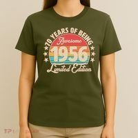 70th Birthday 70 Years Of Being Awesome 1956 Limited Edition T-Shirt thumb 4