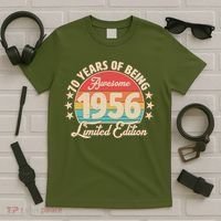 70th Birthday 70 Years Of Being Awesome 1956 Limited Edition T-Shirt thumb 5