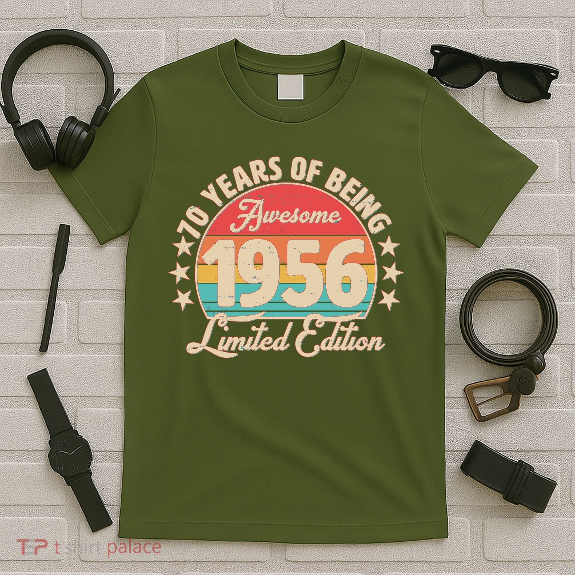 70th Birthday 70 Years Of Being Awesome 1956 Limited Edition T-Shirt