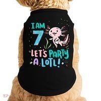 7th Birthday Axolotl - I Am 7 Let's Party A Lotl  Doggie Tank thumb 0