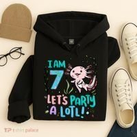 7th Birthday Axolotl - I Am 7 Let's Party A Lotl  Hoodie thumb 4