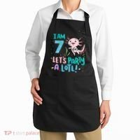 7th Birthday Axolotl - I Am 7 Let's Party A Lotl  Apron thumb 2